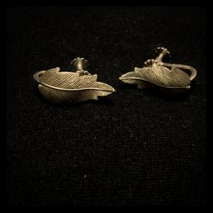 Silver feather earrings